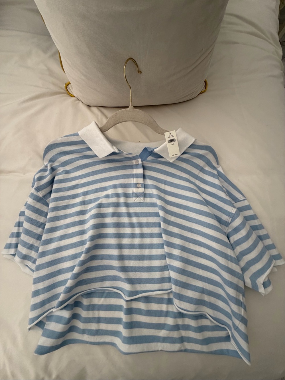 Offline women shirt white and blue stripes